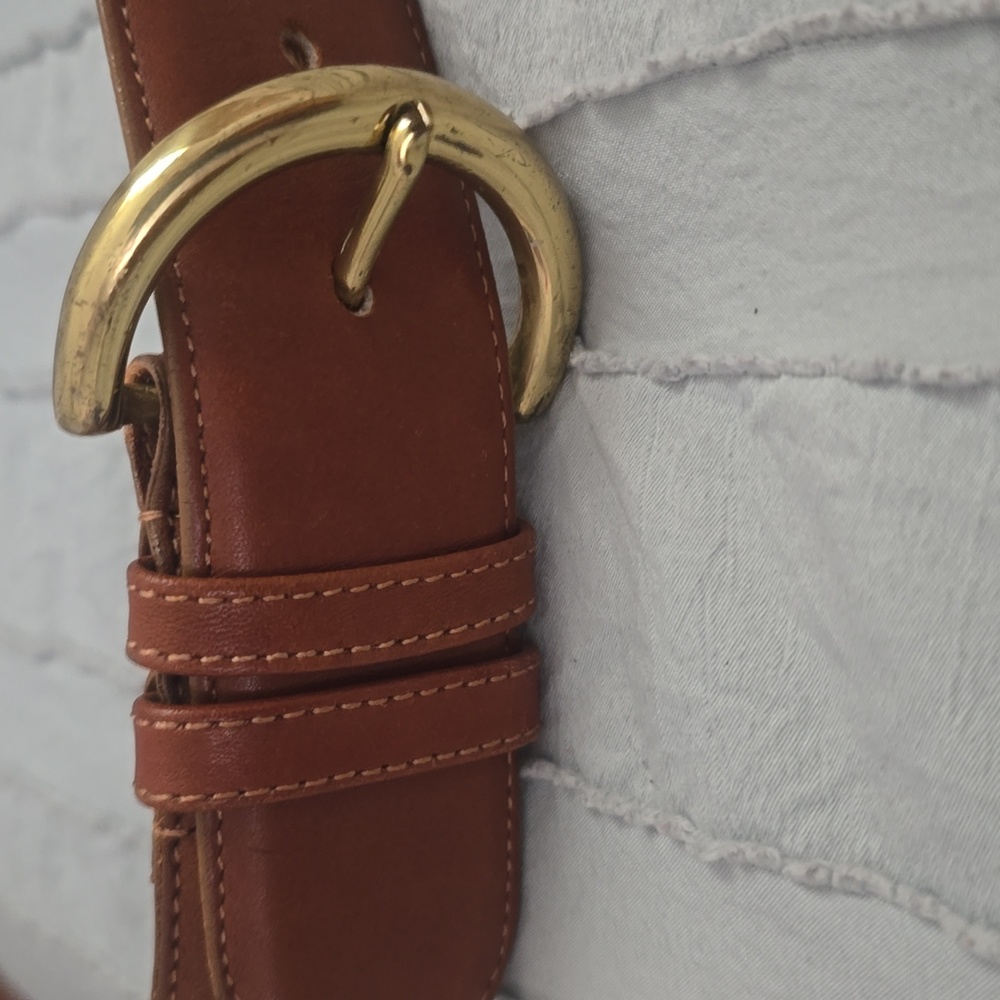 Coach Brown Leather Belt with Gold Buckle - Picture 5 of 7
